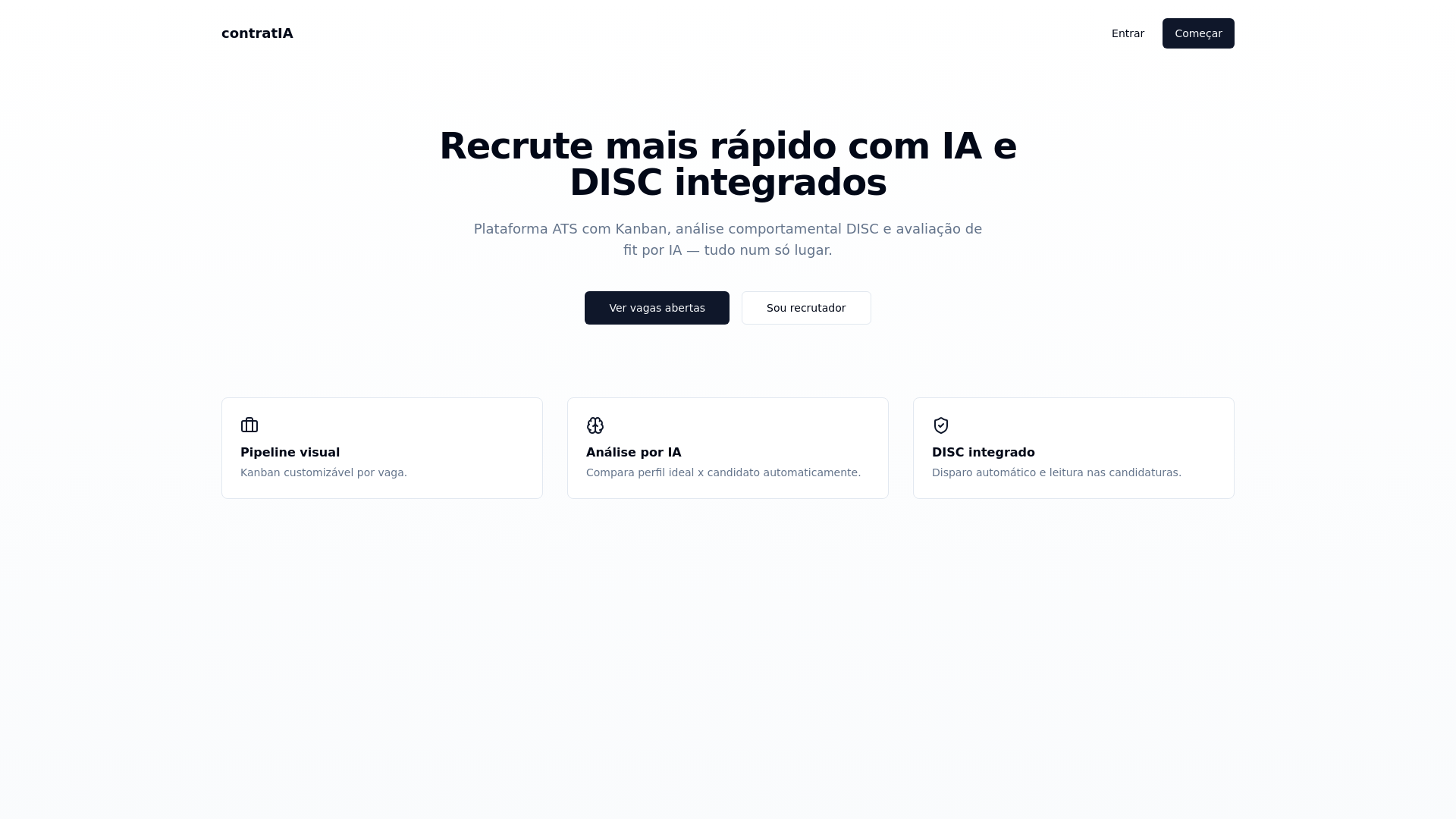 ContrateAI: plataforma de recrutamento com inteligência artificial