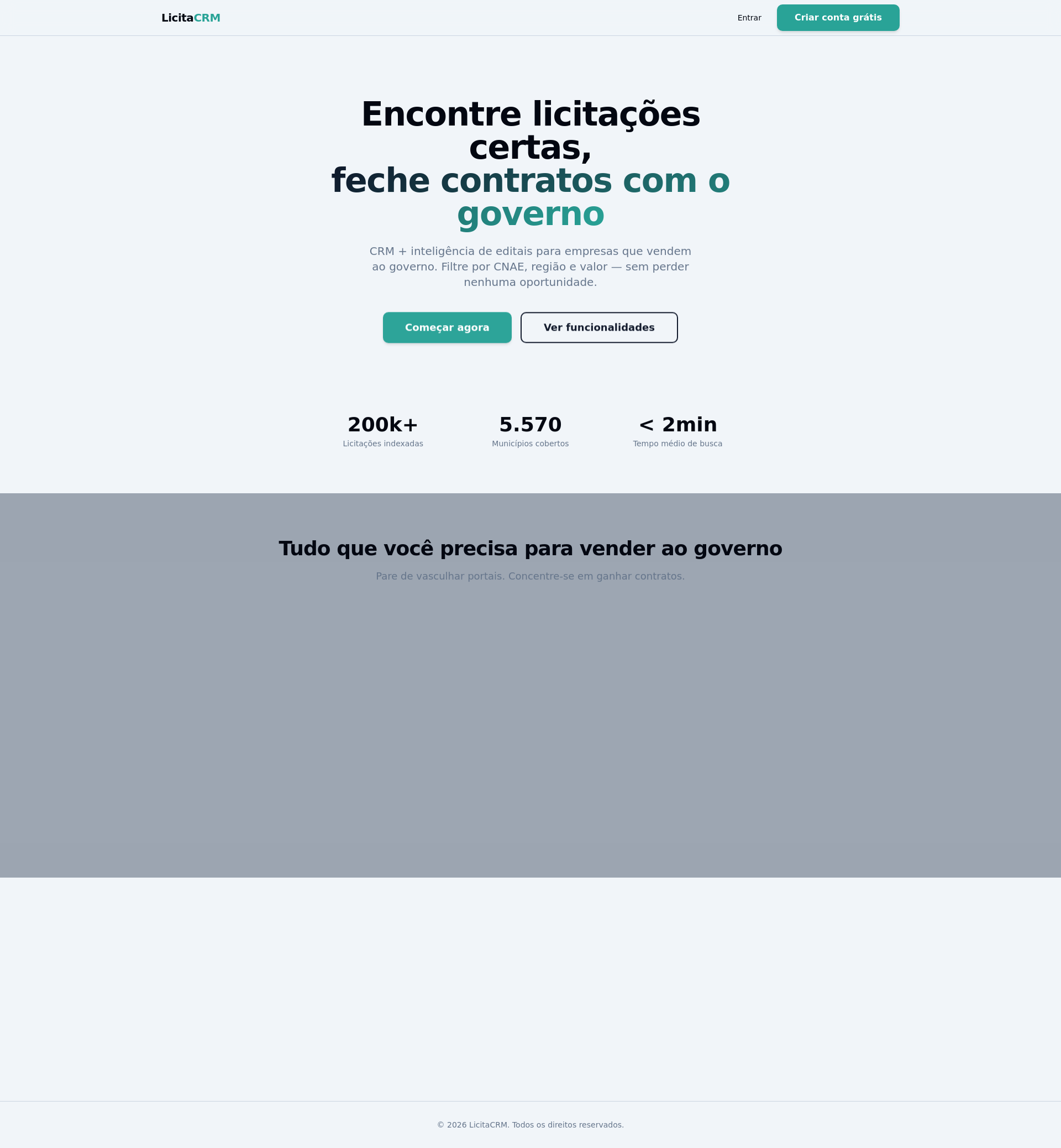 ProLicitação: CRM e inteligência de editais de licitação